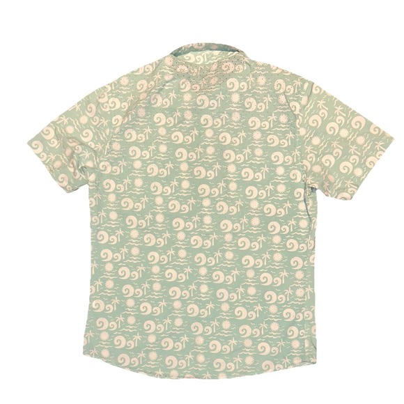 Rabbit Running Shirt Mens Low Tide Short Sleeve Snap Sz Large Perforated - Picture 4 of 8